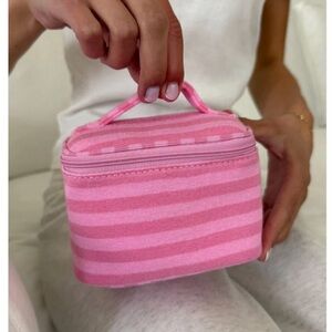 Brandy Melville Pink Striped Cosmetic Bag